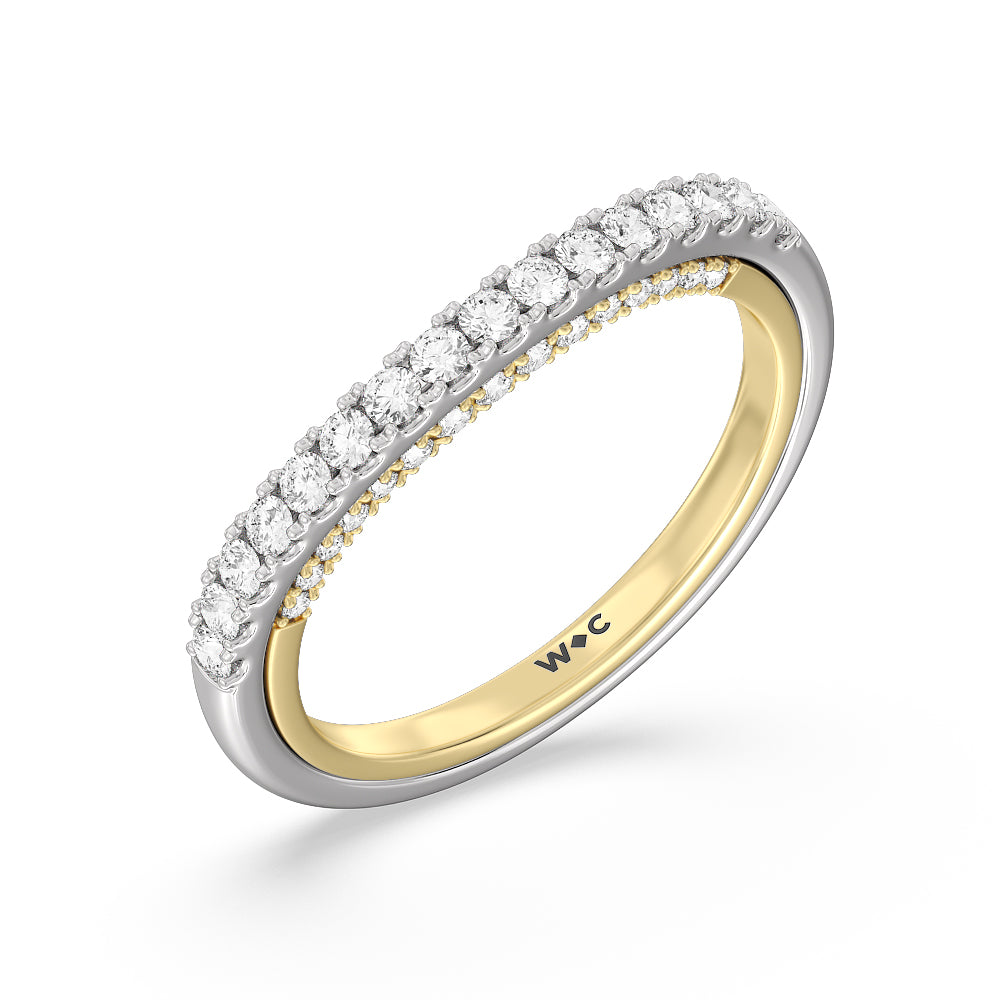 The Apollo Diamond Band with 18KT White & Yellow Gold Cut Diamond in 14KT White & Yellow Gold view 3
