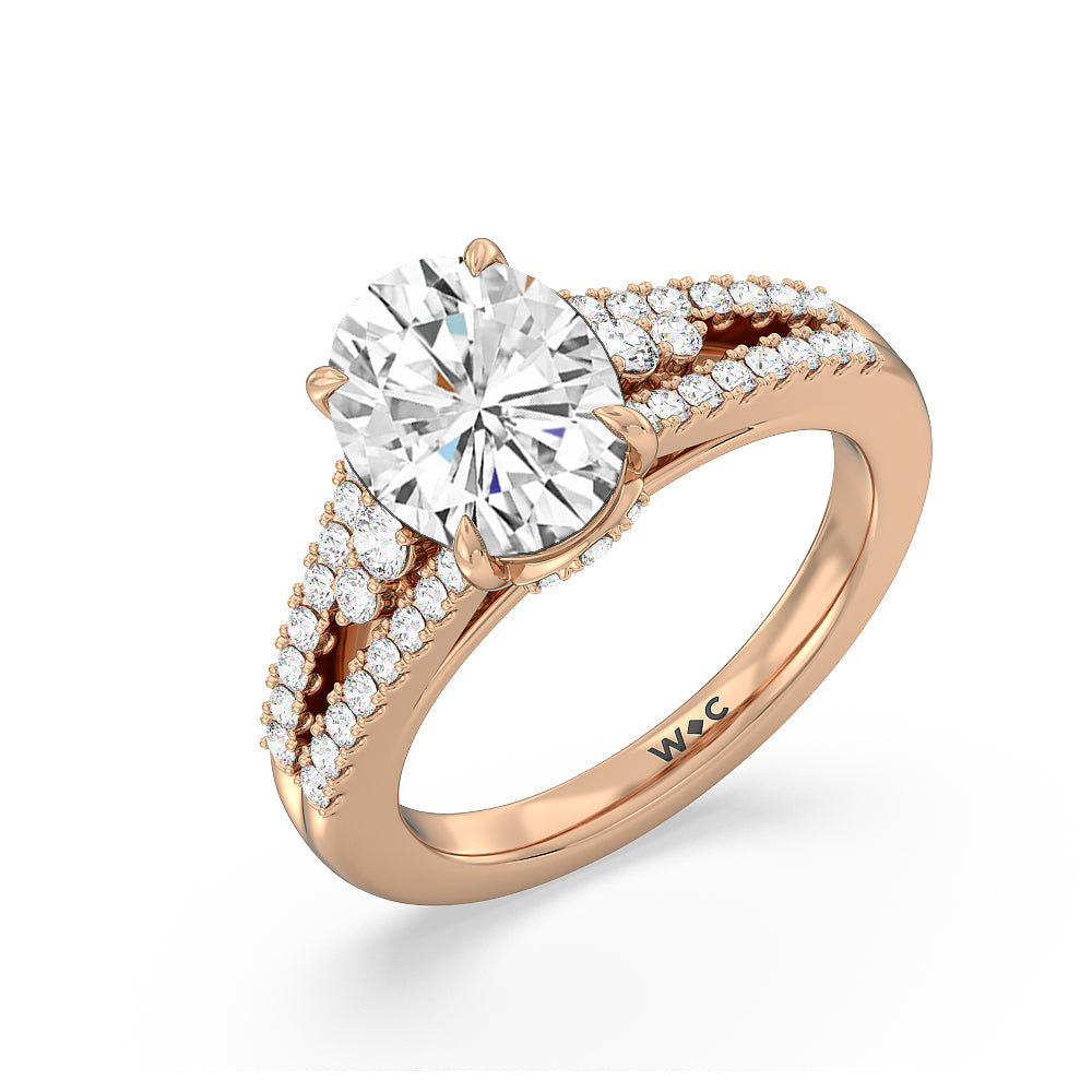 Oval Cut The Greenwich Village Ring with Lab Grown Diamond in 14KT Rose Gold view 3

