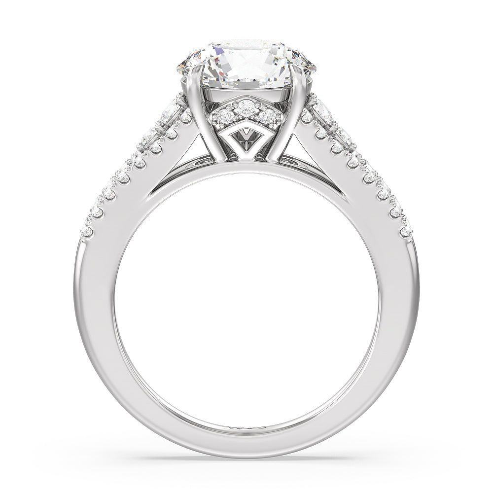Round Cut The Greenwich Village Ring with Lab Grown Diamond in 14KT Platinum view 2
