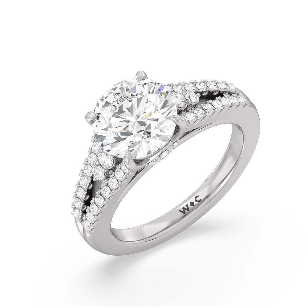 Round Cut The Greenwich Village Ring with Lab Grown Diamond in 14KT Platinum view 3
