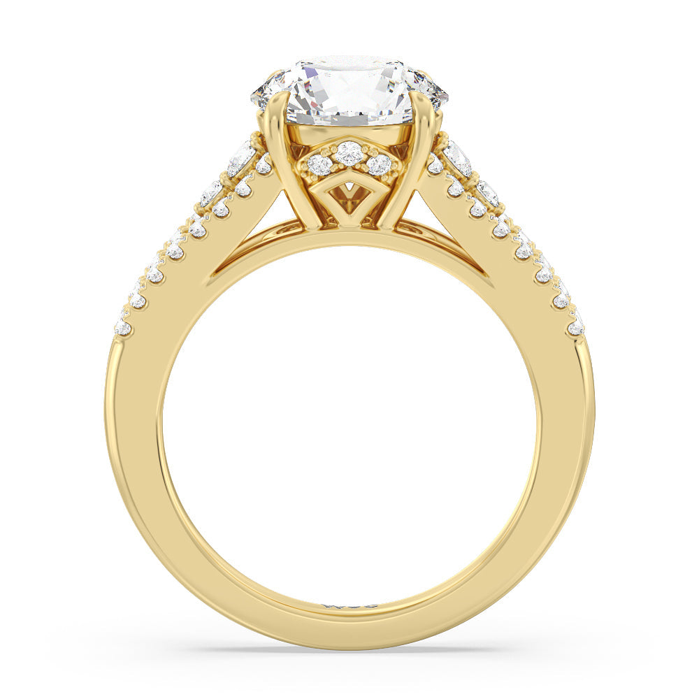 Round Cut The Greenwich Village Ring with Lab Grown Diamond in 14KT Yellow Gold view 2
