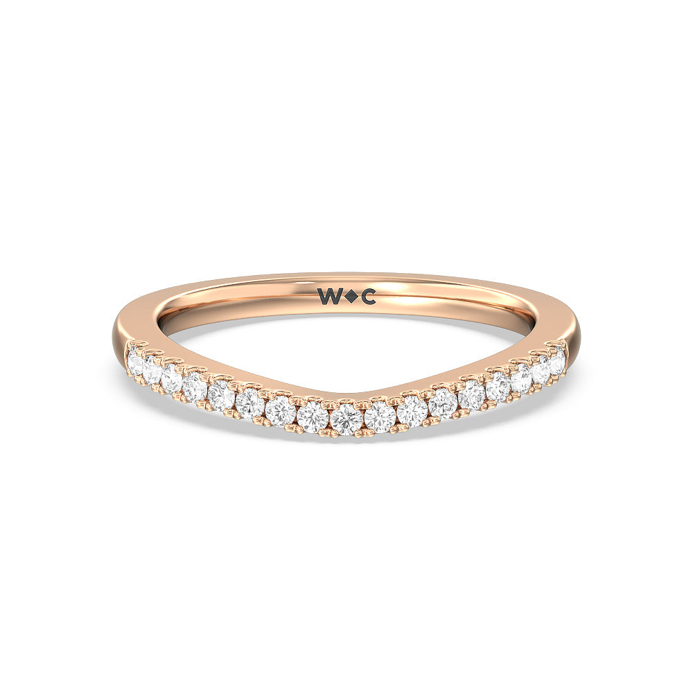 The Greenwich Village Band with 18KT Rose Gold Cut Diamond in 14KT Rose Gold view 1
