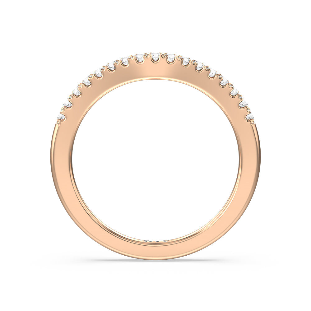 The Greenwich Village Band with 18KT Rose Gold Cut Diamond in 14KT Rose Gold view 2
