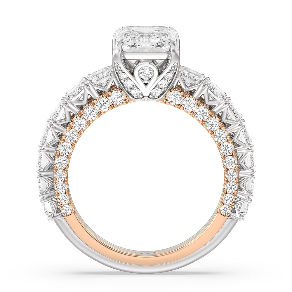 Emerald Cut The Lexington Avenue Ring with Lab Grown Diamond in 14KT White & Rose Gold view 2
