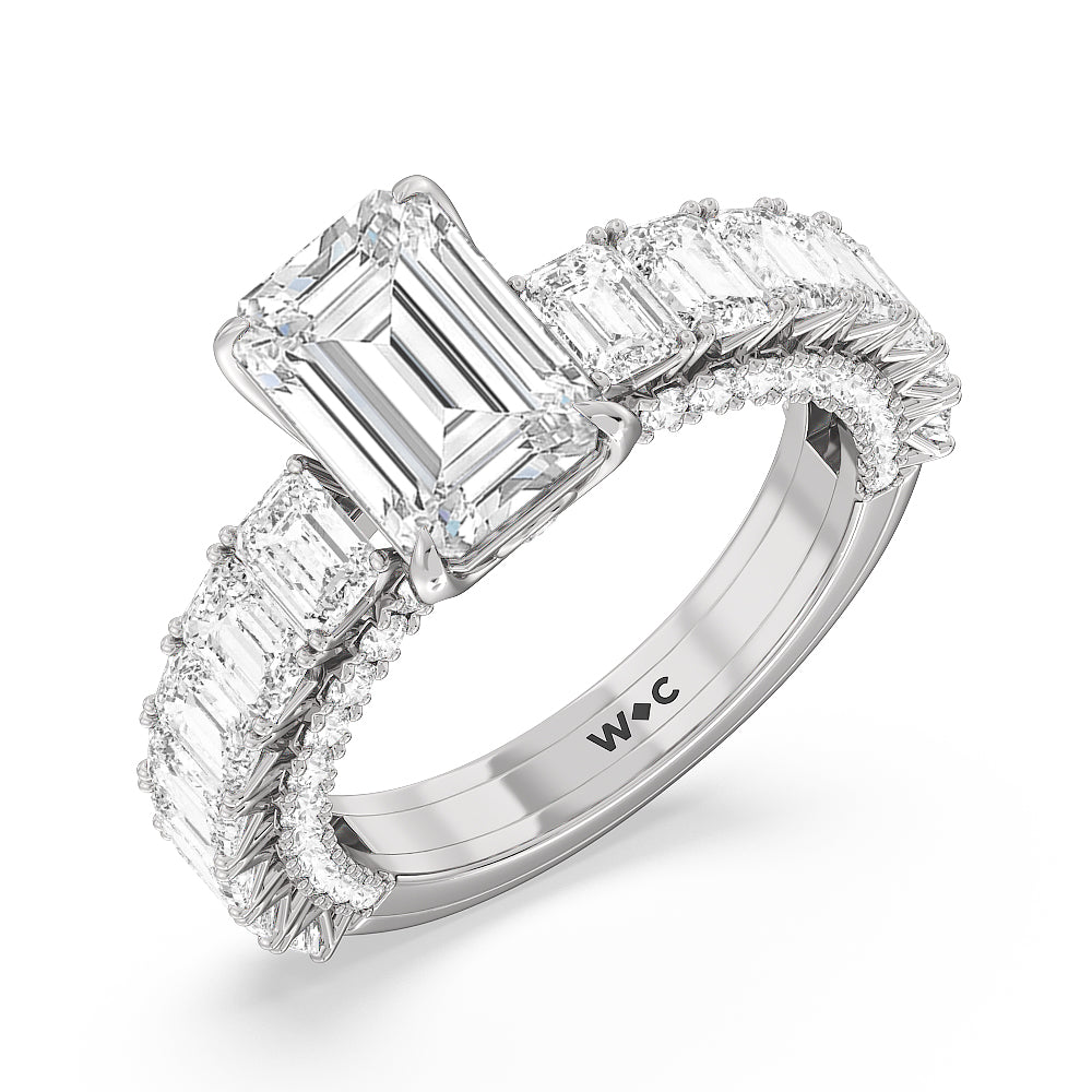 Emerald Cut The Lexington Avenue Ring with Lab Grown Diamond in 14KT Platinum view 3
