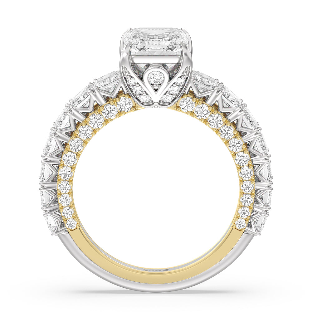 Emerald Cut The Lexington Avenue Ring with Lab Grown Diamond in 14KT White & Yellow Gold view 2
