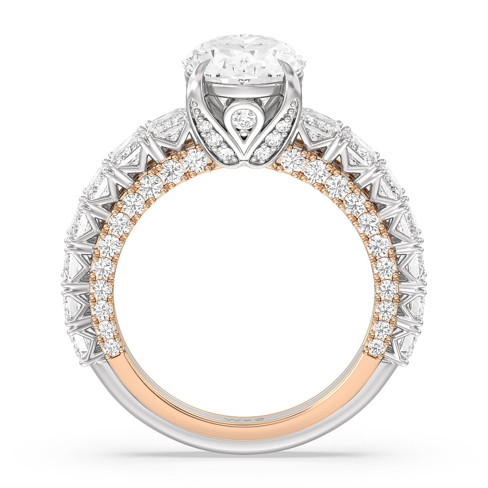 Oval Cut The Lexington Avenue Ring with Lab Grown Diamond in 14KT White & Rose Gold view 2
