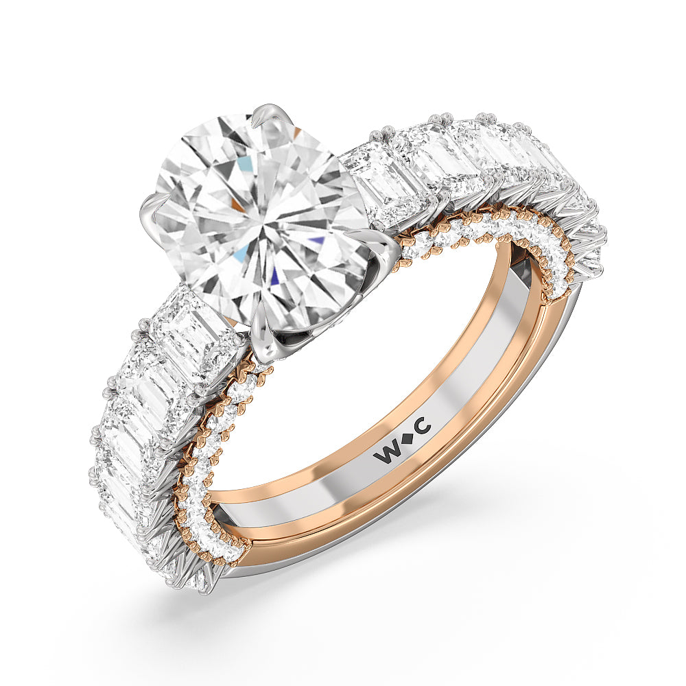 Oval Cut The Lexington Avenue Ring with Lab Grown Diamond in 14KT White & Rose Gold view 3
