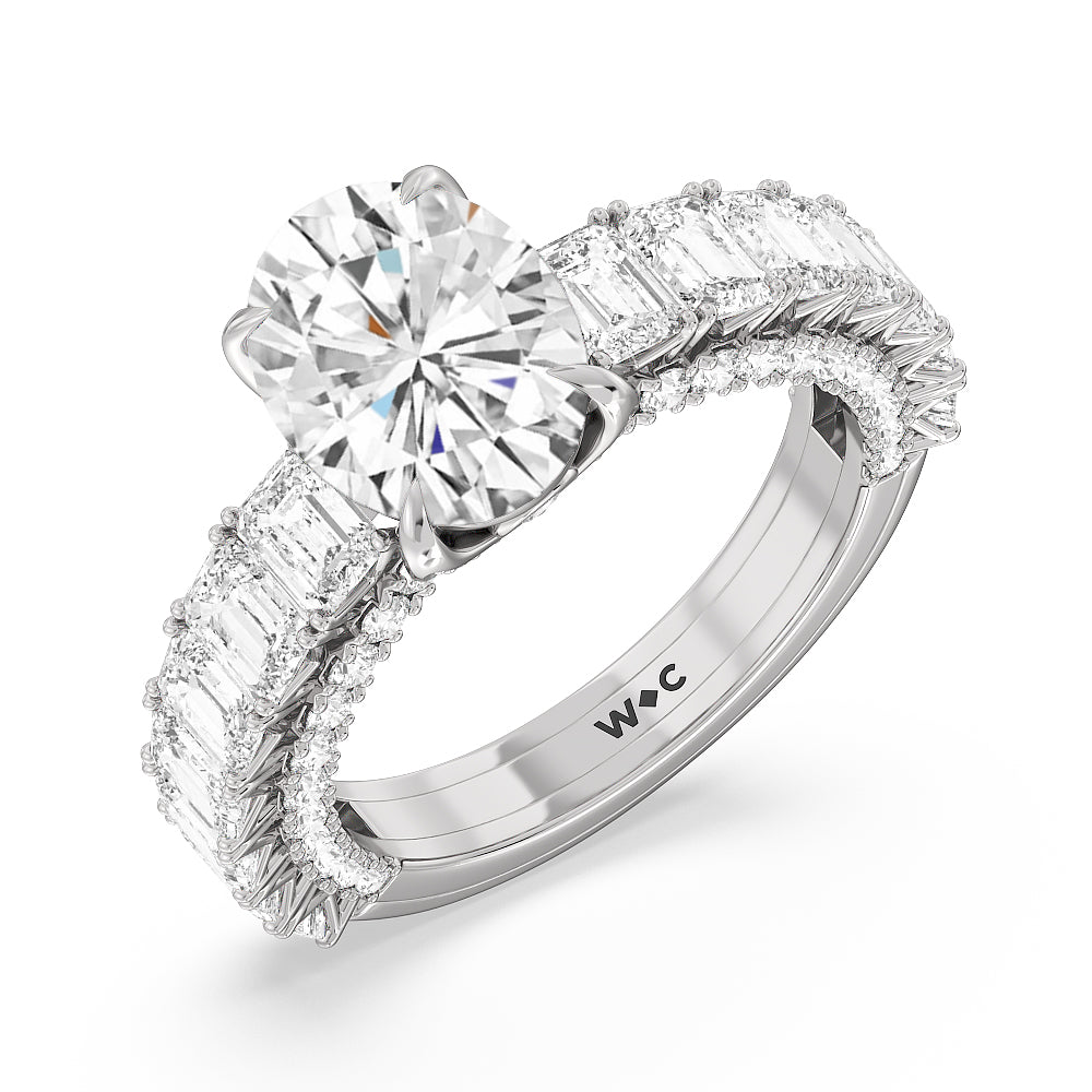 Oval Cut The Lexington Avenue Ring with Lab Grown Diamond in 14KT Platinum view 3
