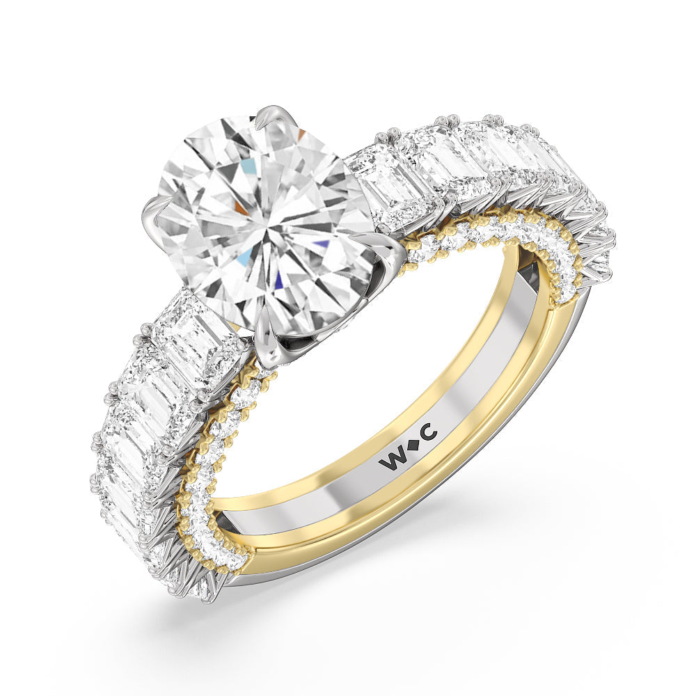 Oval Cut The Lexington Avenue Ring with Lab Grown Diamond in 14KT White & Yellow Gold view 3
