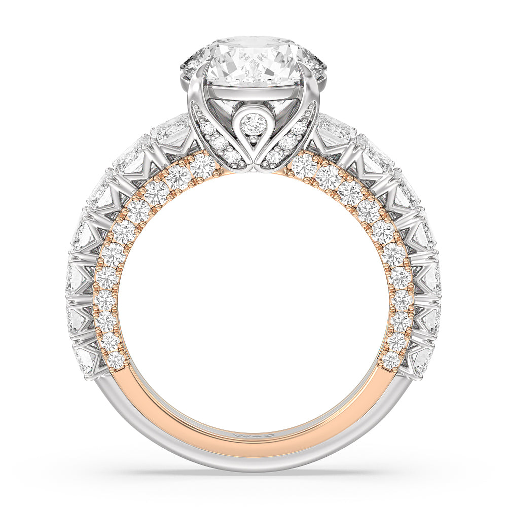 Round Cut The Lexington Avenue Ring with Lab Grown Diamond in 14KT White & Rose Gold view 2
