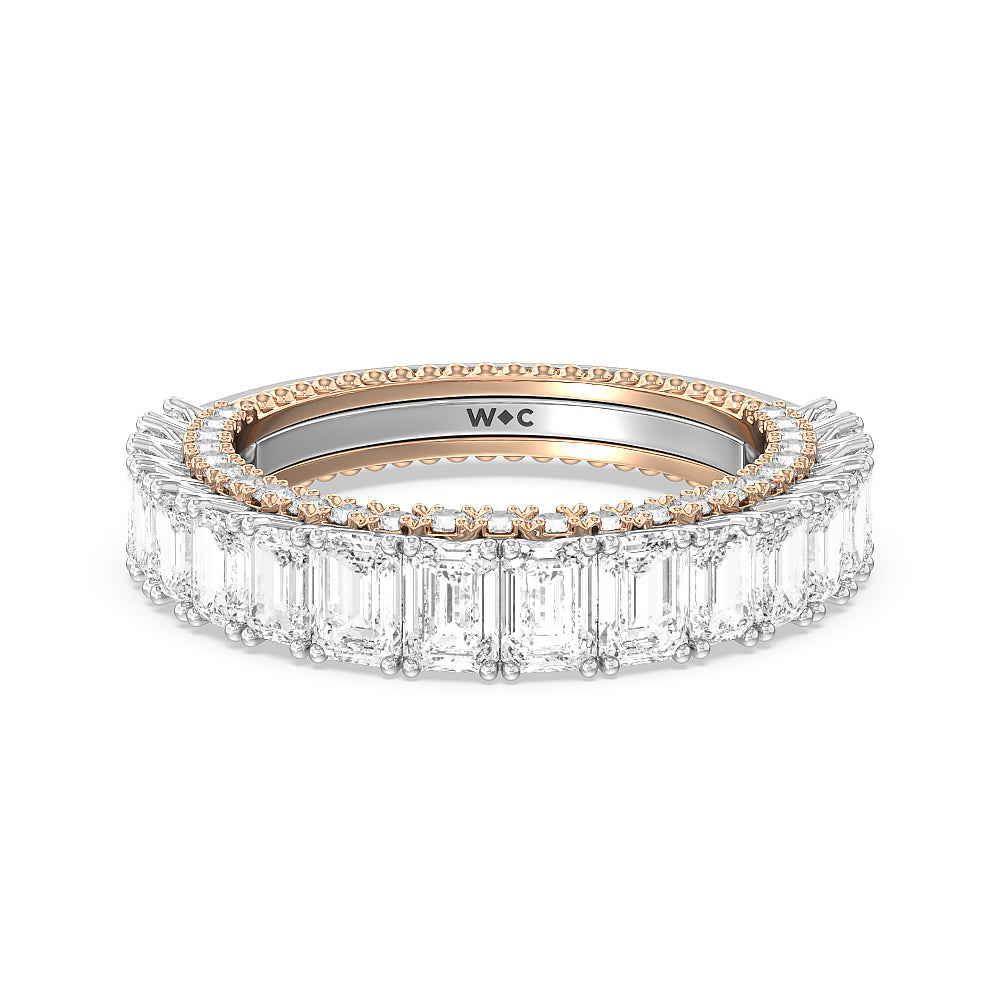 The Lexington Avenue Diamond Wedding Band with 18KT White & Rose Gold Cut Diamond in 14KT White & Rose Gold view 1
