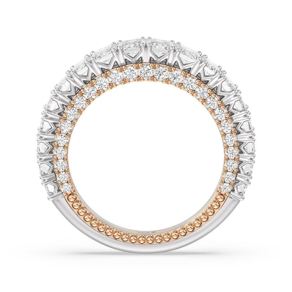 The Lexington Avenue Diamond Wedding Band with 18KT White & Rose Gold Cut Diamond in 14KT White & Rose Gold view 2
