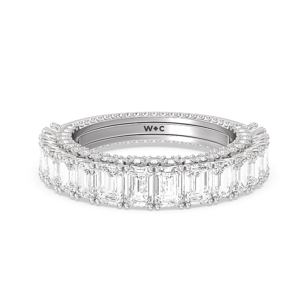 The Lexington Avenue Diamond Wedding Band with 18KT White Gold Cut Diamond in 14KT White Gold view 1
