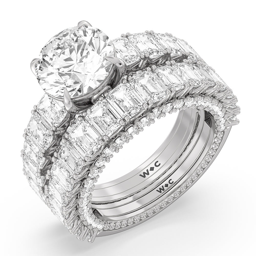 The Lexington Avenue Diamond Wedding Band with 18KT White Gold Cut Diamond in 14KT White Gold view 3
