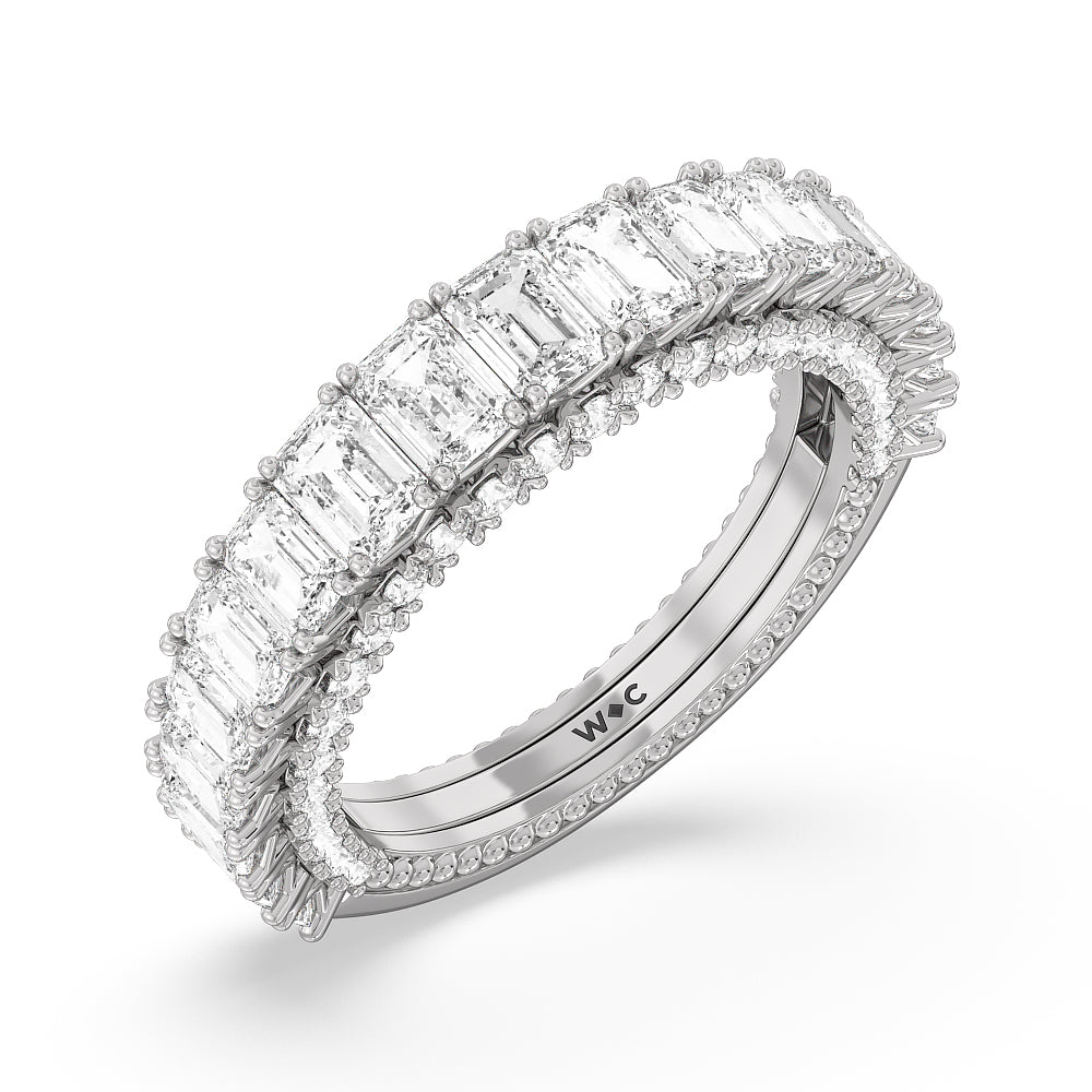 The Lexington Avenue Diamond Wedding Band with 18KT White Gold Cut Diamond in 14KT White Gold view 4
