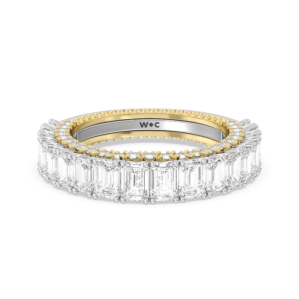 The Lexington Avenue Diamond Wedding Band with 18KT White & Yellow Gold Cut Diamond in 14KT White & Yellow Gold view 1
