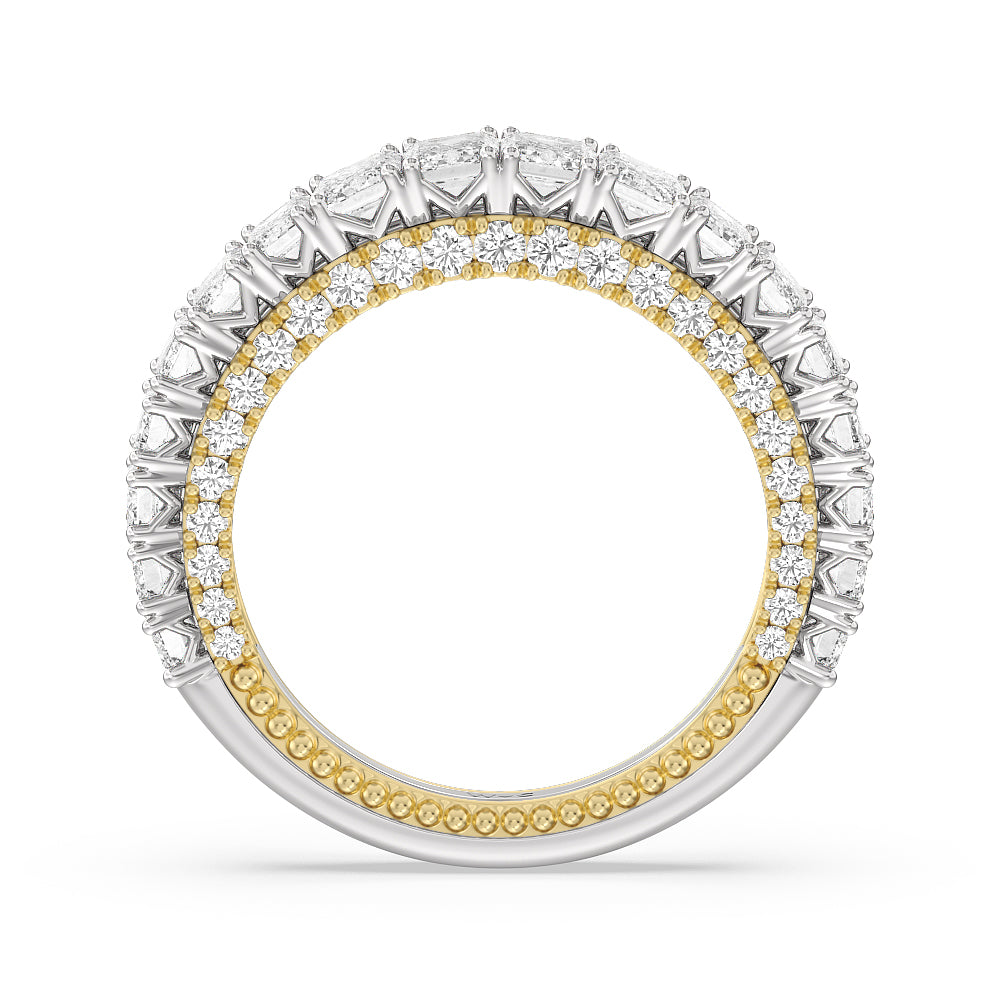 The Lexington Avenue Diamond Wedding Band with 18KT White & Yellow Gold Cut Diamond in 14KT White & Yellow Gold view 2
