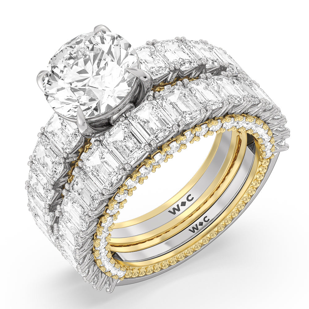 The Lexington Avenue Diamond Wedding Band with 18KT White & Yellow Gold Cut Diamond in 14KT White & Yellow Gold view 3
