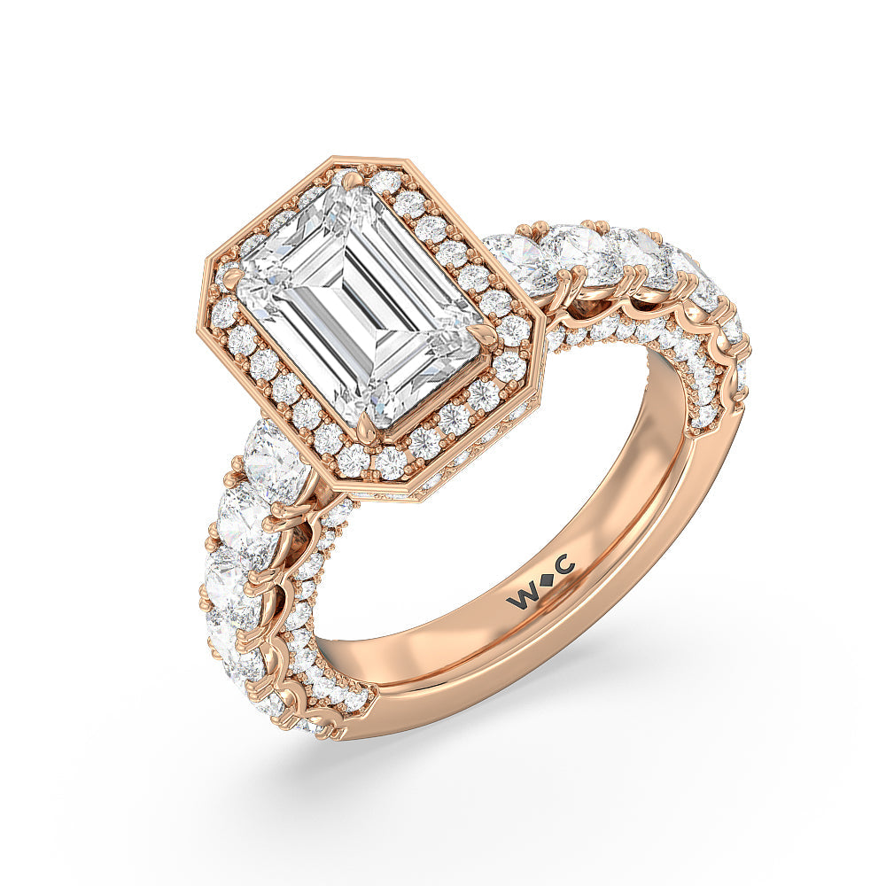 Emerald Cut The Balthazar Ring with Lab Grown Diamond in 14KT Rose Gold view 3
