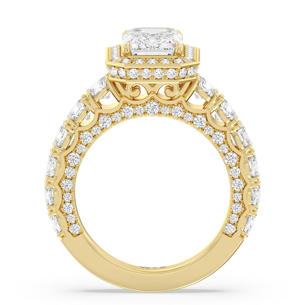 Emerald Cut The Balthazar Ring with Lab Grown Diamond in 14KT Yellow Gold view 2
