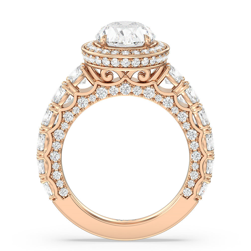 Oval Cut The Balthazar Ring with Lab Grown Diamond in 14KT Rose Gold view 2
