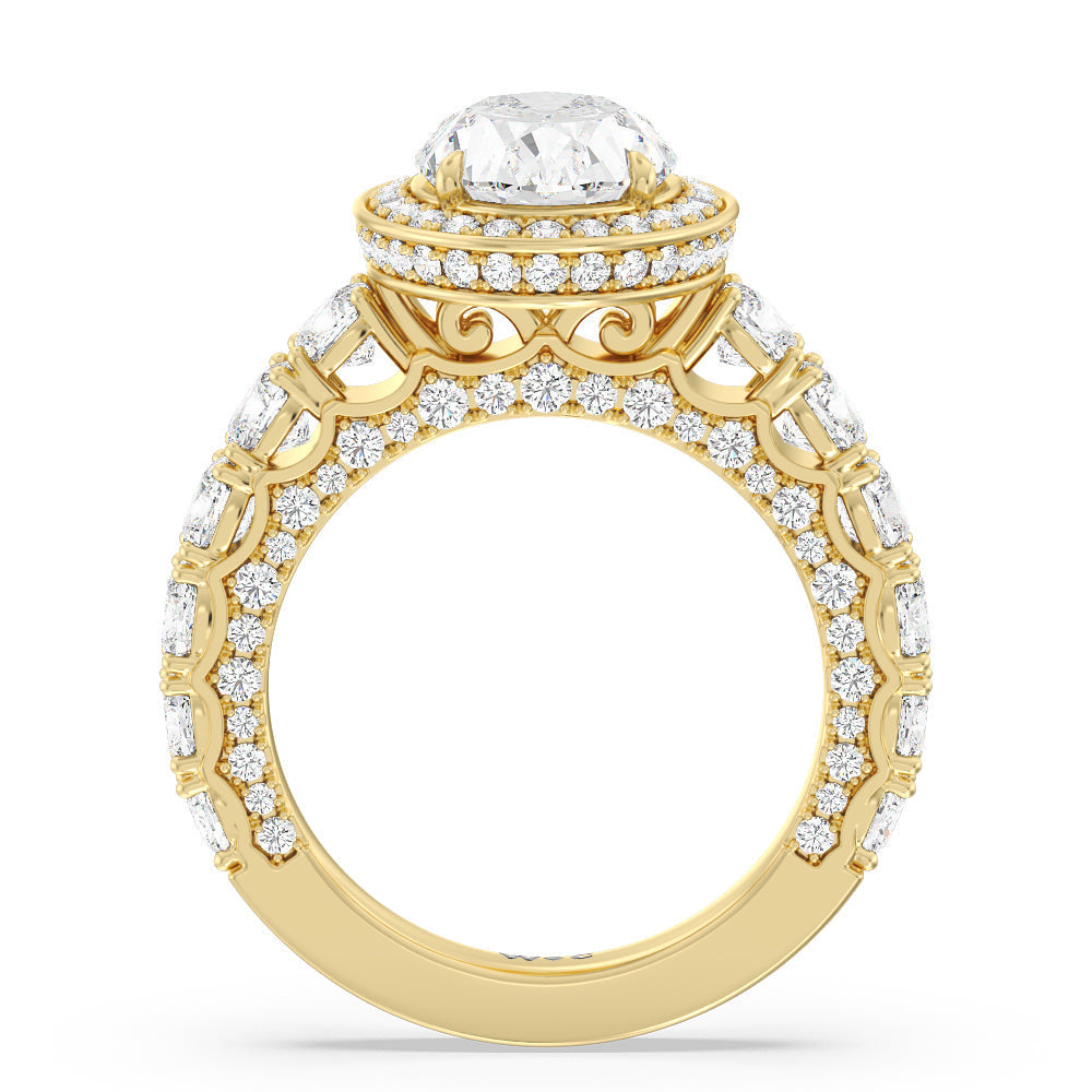 Oval Cut The Balthazar Ring with Lab Grown Diamond in 14KT Yellow Gold view 2
