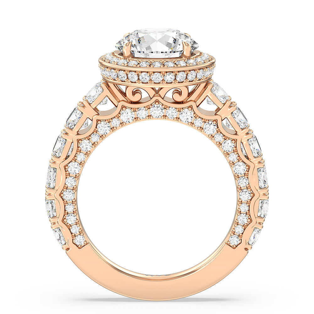 Round Cut The Balthazar Ring with Lab Grown Diamond in 14KT Rose Gold view 2
