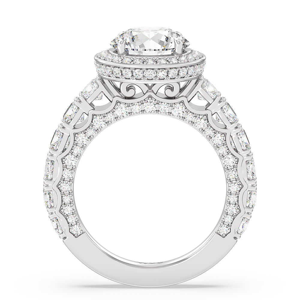 Round Cut The Balthazar Ring with Lab Grown Diamond in 14KT Platinum view 2
