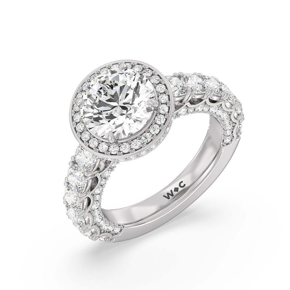 Round Cut The Balthazar Ring with Lab Grown Diamond in 14KT Platinum view 3
