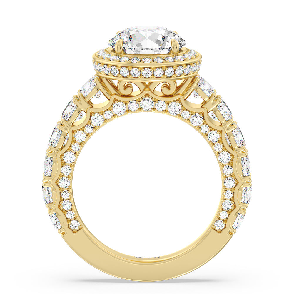 Round Cut The Balthazar Ring with Lab Grown Diamond in 14KT Yellow Gold view 2
