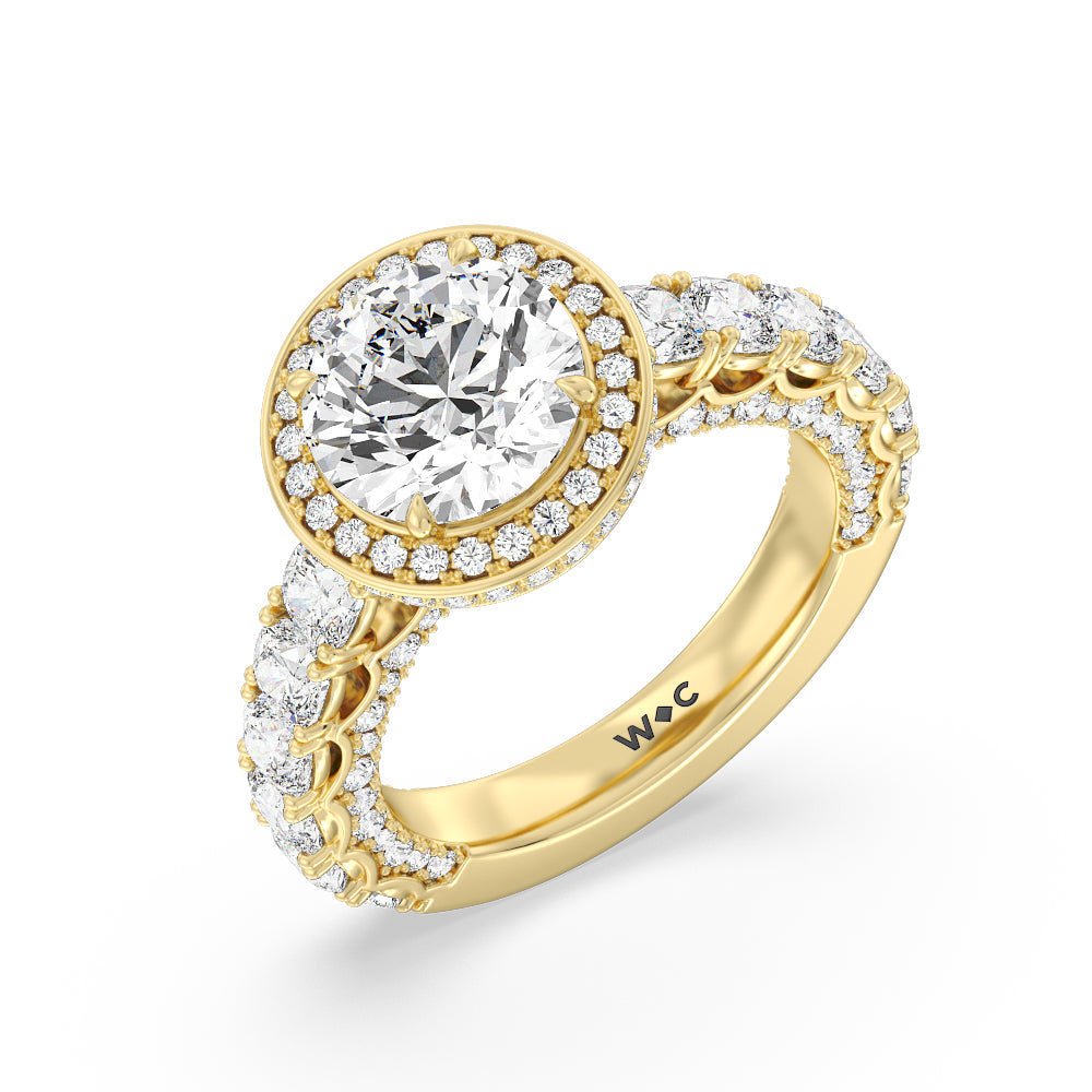 Round Cut The Balthazar Ring with Lab Grown Diamond in 14KT Yellow Gold view 3
