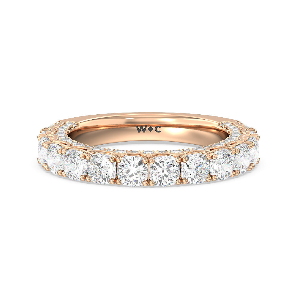 The Balthazar Diamond Band with 18KT Rose Gold Cut Diamond in 14KT Rose Gold view 1
