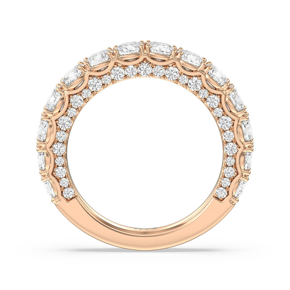 The Balthazar Diamond Band with 18KT Rose Gold Cut Diamond in 14KT Rose Gold view 2

