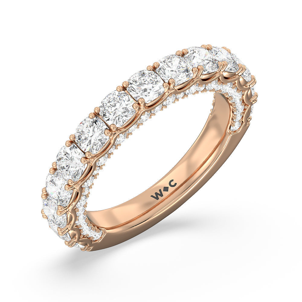 The Balthazar Diamond Band with 18KT Rose Gold Cut Diamond in 14KT Rose Gold view 3
