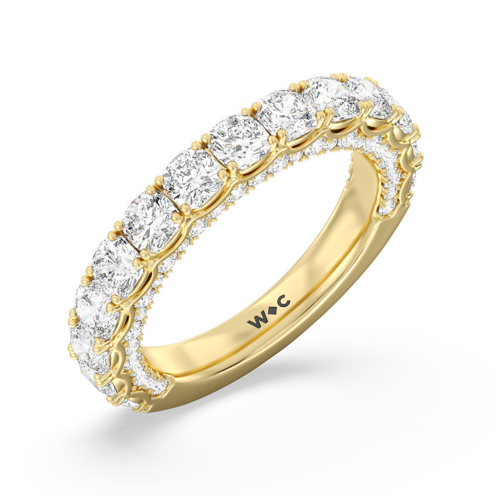 The Balthazar Diamond Band with 18KT Yellow Gold Cut Diamond in 14KT Yellow Gold view 3
