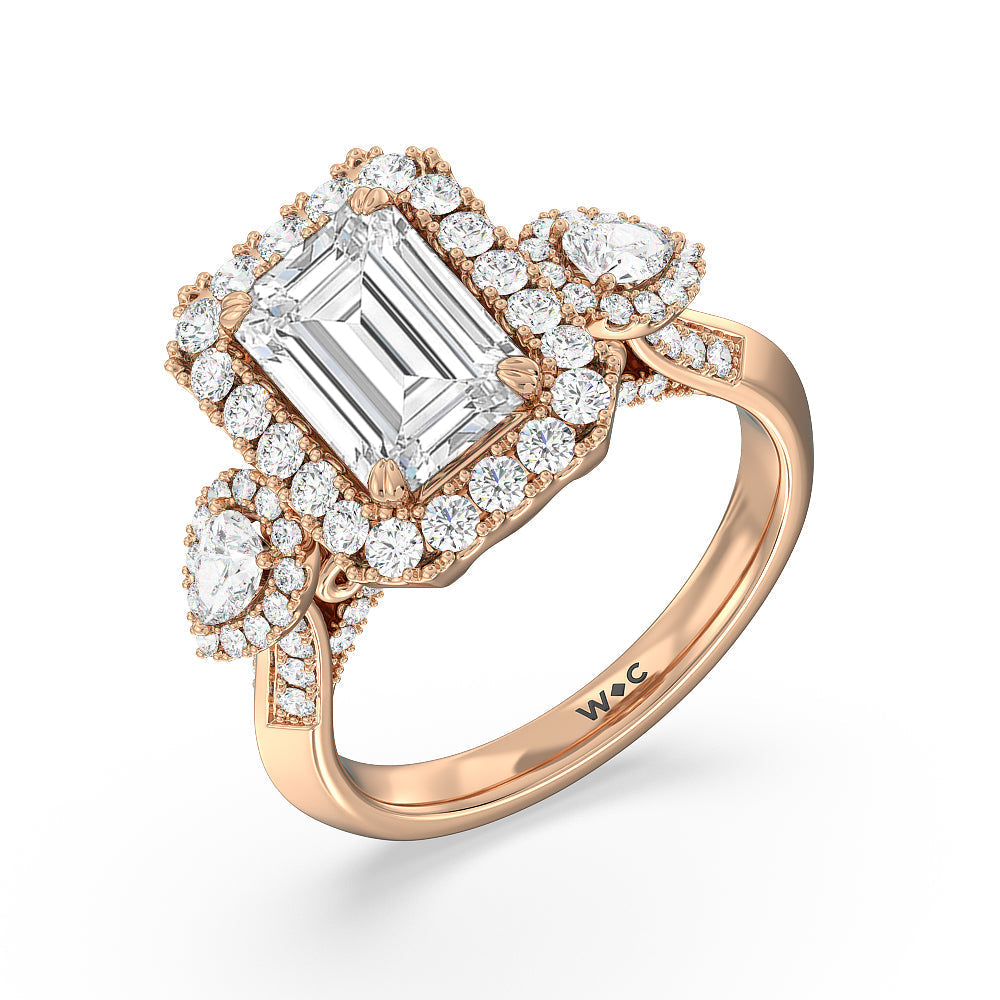 Emerald Cut The High Line Ring with Lab Grown Diamond in 14KT Rose Gold view 3
