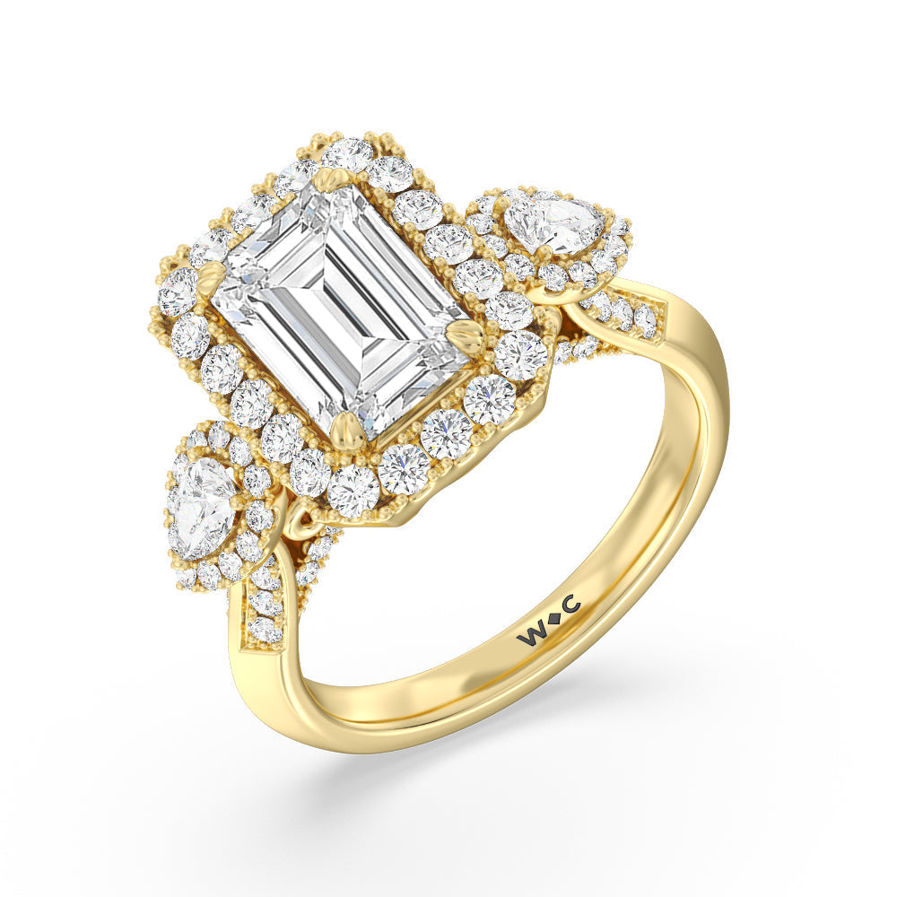 Emerald Cut The High Line Ring with Lab Grown Diamond in 14KT Yellow Gold view 3
