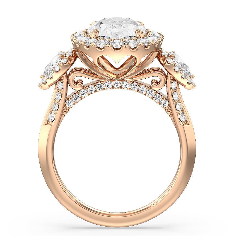 Oval Cut The High Line Ring with Lab Grown Diamond in 14KT Rose Gold view 2
