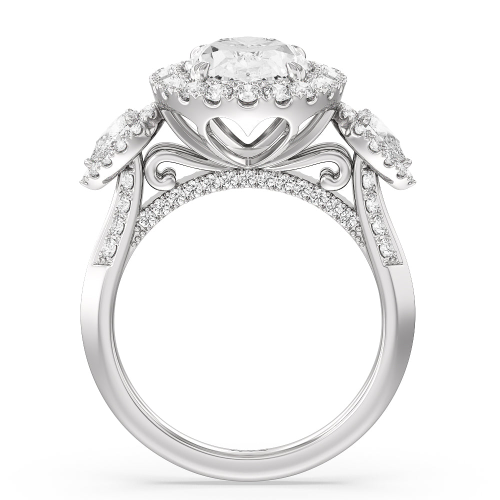 Oval Cut The High Line Ring with Lab Grown Diamond in 14KT Platinum view 2
