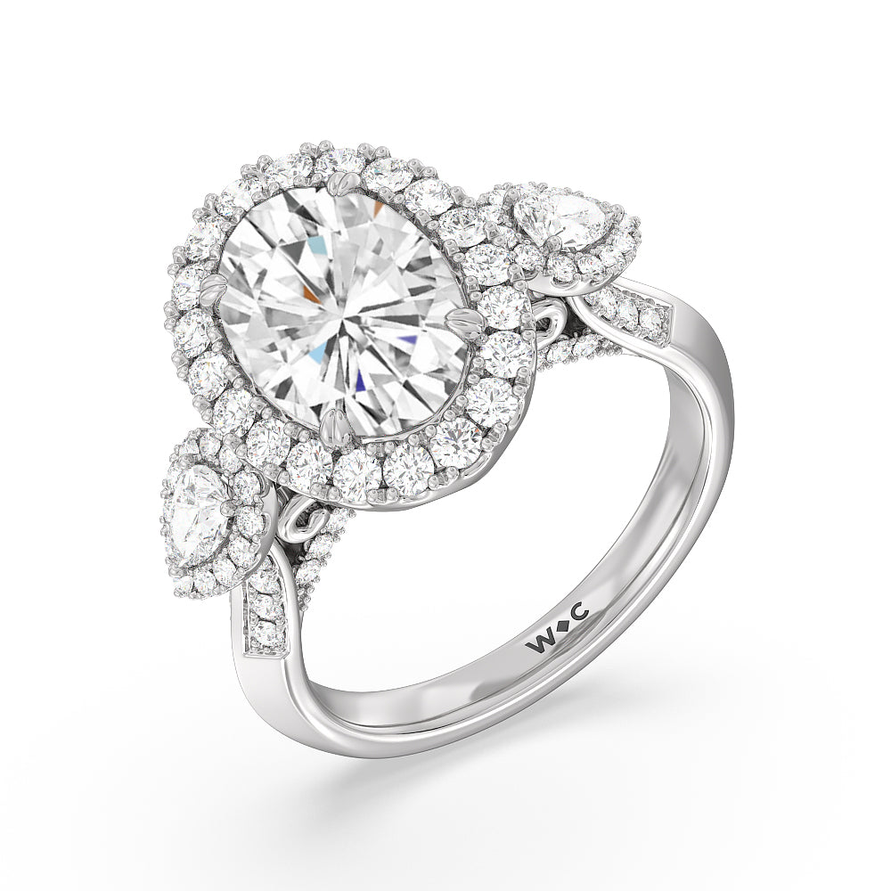 Oval Cut The High Line Ring with Lab Grown Diamond in 14KT Platinum view 3
