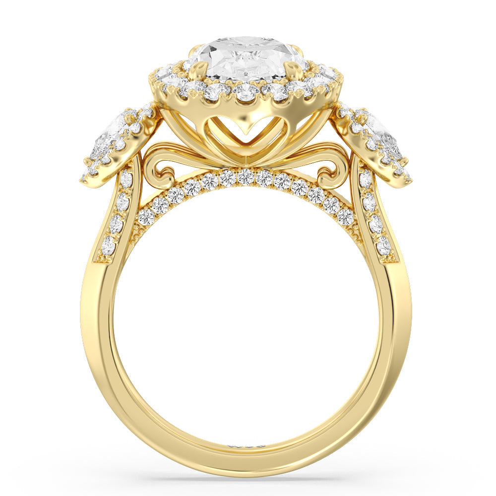 Oval Cut The High Line Ring with Lab Grown Diamond in 14KT Yellow Gold view 2
