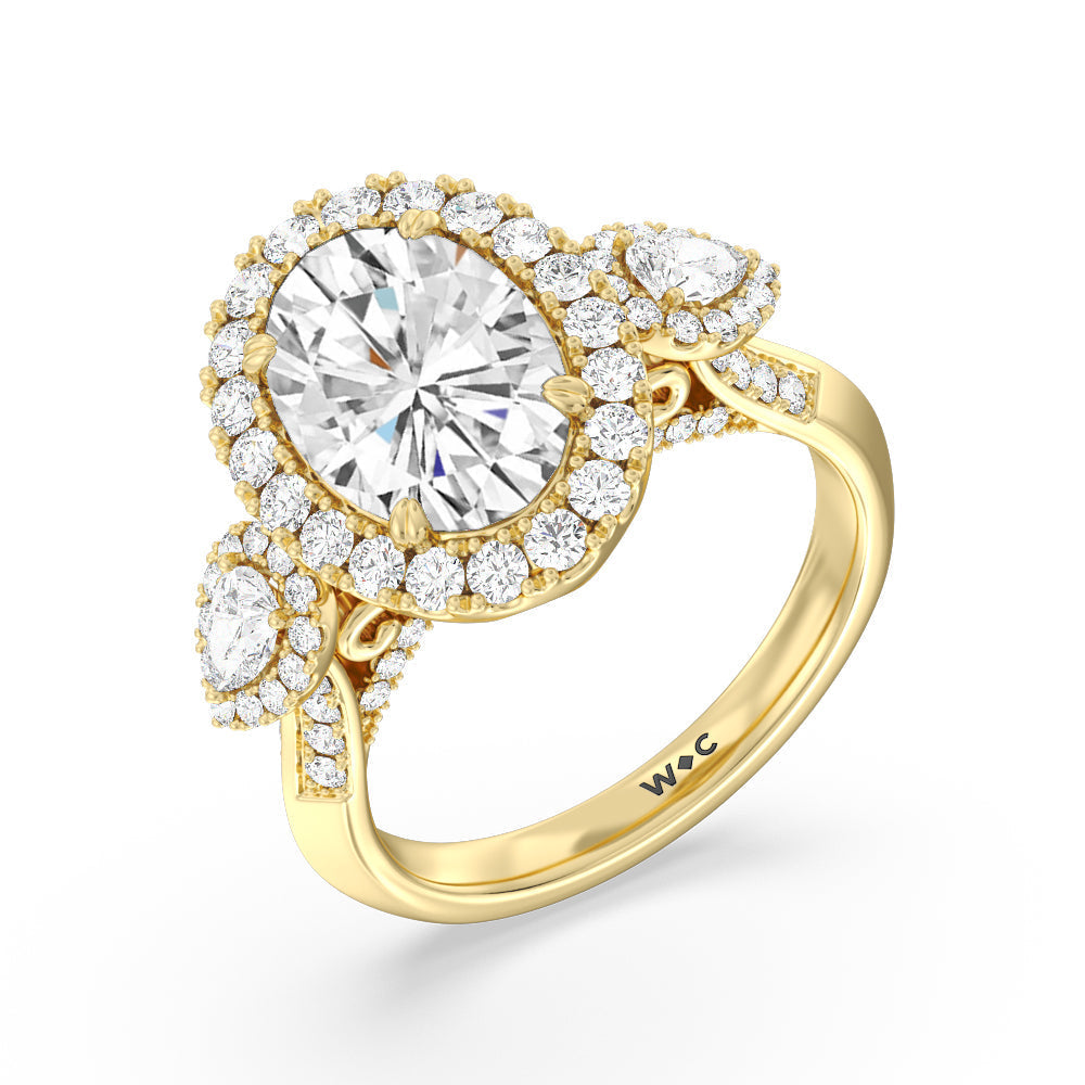 Oval Cut The High Line Ring with Lab Grown Diamond in 14KT Yellow Gold view 3
