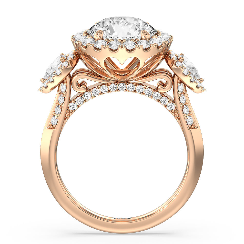 Round Cut The High Line Ring with Lab Grown Diamond in 14KT Rose Gold view 2
