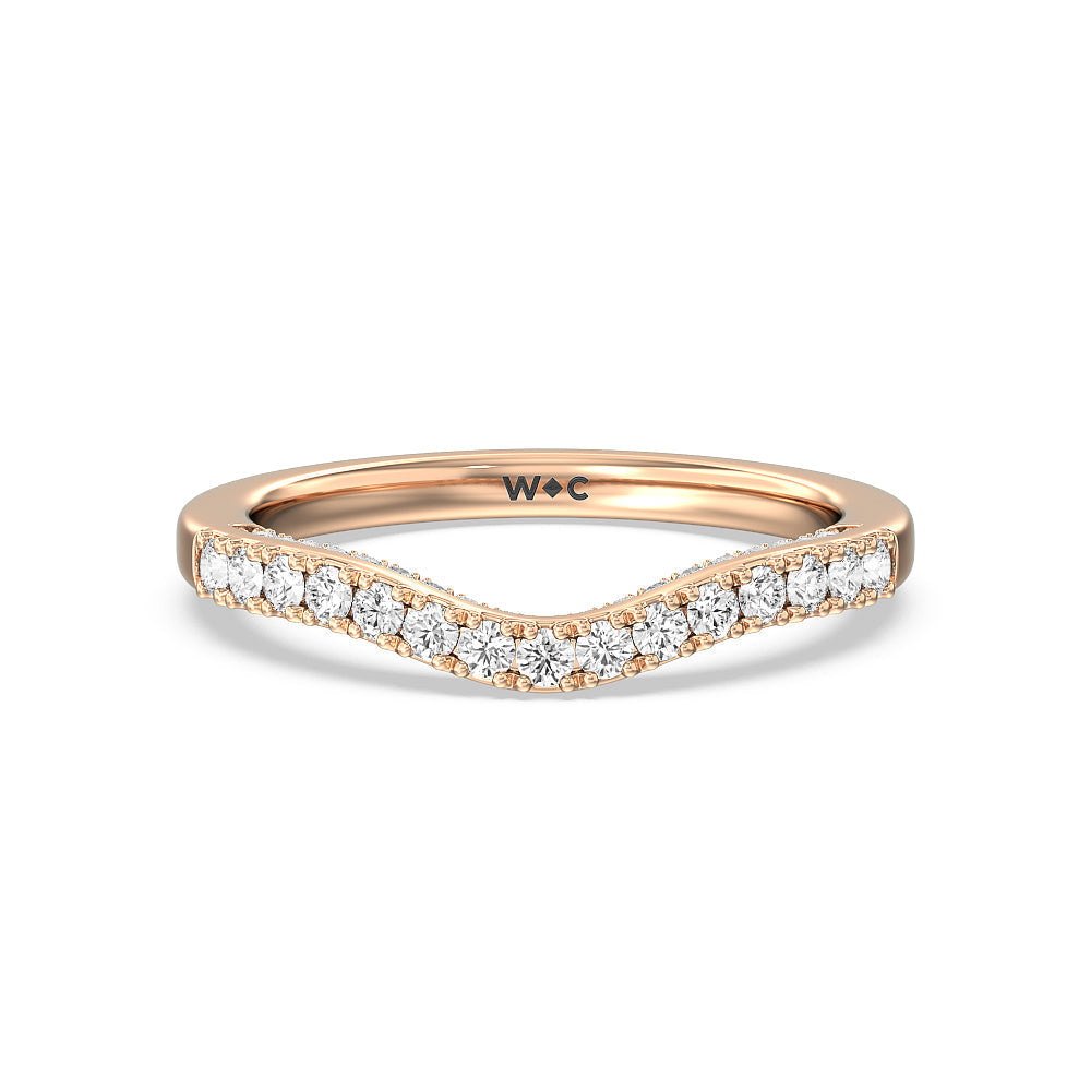 The High Line Diamond Band with 18KT Rose Gold Cut Diamond in 14KT Rose Gold view 1
