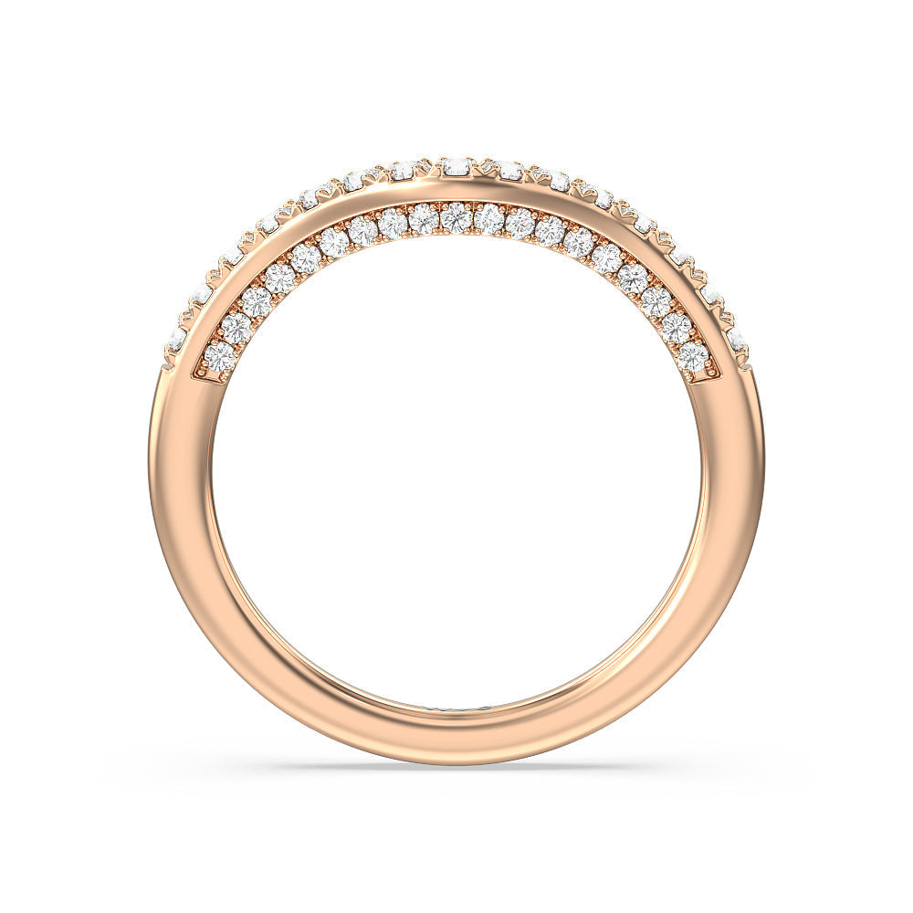 The High Line Diamond Band with 18KT Rose Gold Cut Diamond in 14KT Rose Gold view 2
