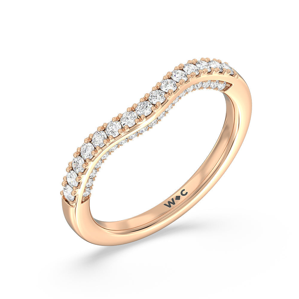 The High Line Diamond Band with 18KT Rose Gold Cut Diamond in 14KT Rose Gold view 3
