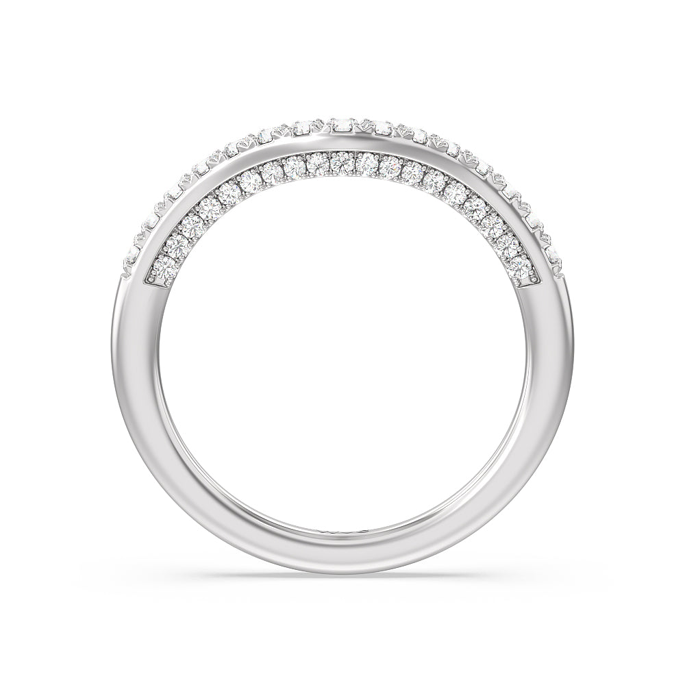 The High Line Diamond Band with 18KT White Gold Cut Diamond in 14KT White Gold view 2
