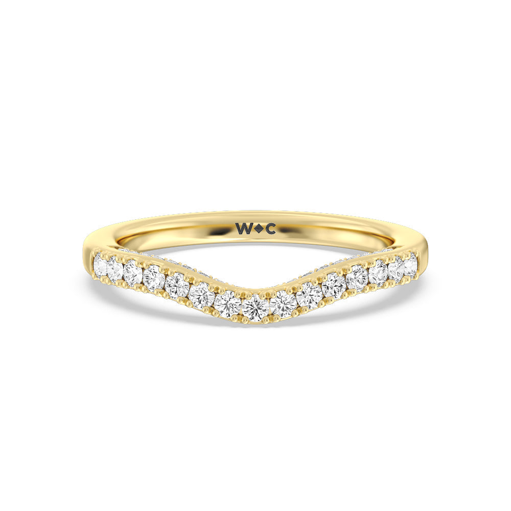 The High Line Diamond Band with 18KT Yellow Gold Cut Diamond in 14KT Yellow Gold view 1
