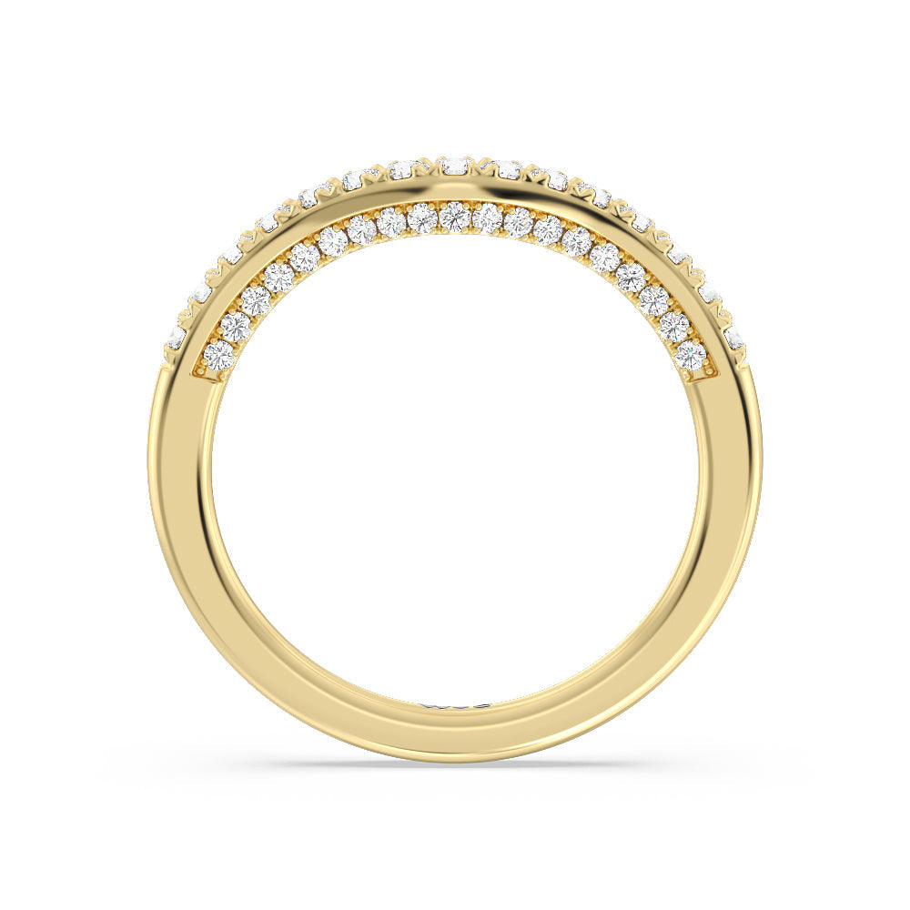 The High Line Diamond Band with 18KT Yellow Gold Cut Diamond in 14KT Yellow Gold view 2
